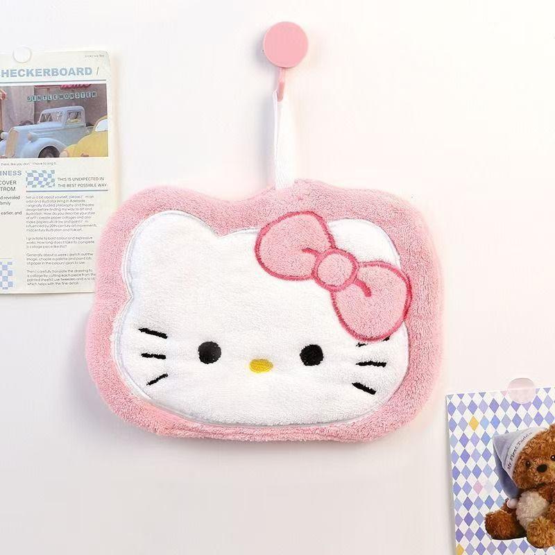 Sanrio Hello Kitty Милые Розовые Влажные Салфетки Домашние Банные Полотенца Двухслойные Мягкие Декоративные Аксессуары