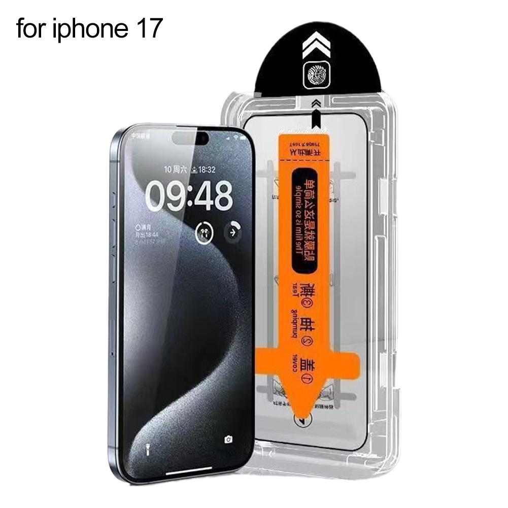 HD Clear Dust Free Screen Protector Tempered Glass Film For iPhone 17/Pro/ Pro Max/Air Bubble Free Easy Installation Set