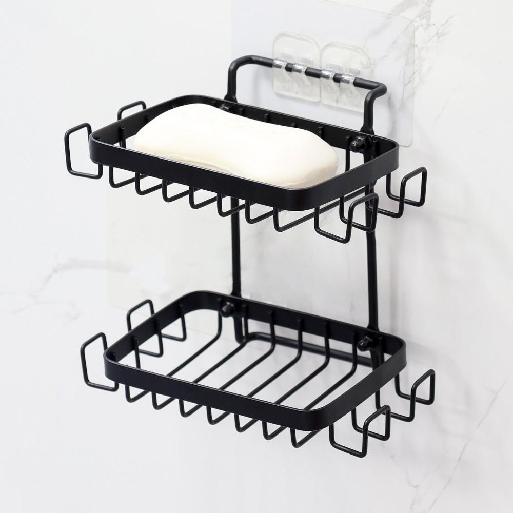 Wall Mount Soap Holder Rustproof 2 Tier Bar Soap Holder Soap Holder Shower Bathroom Accessories