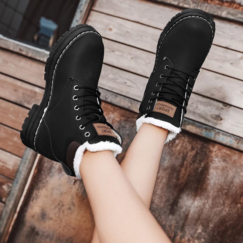 Pánské sněhule Zimní plyšové teplé vysoké kotníkové boty v britském stylu Venkovní boty na silné podrážce protiskluzové pracovní boty Botas De Hombre