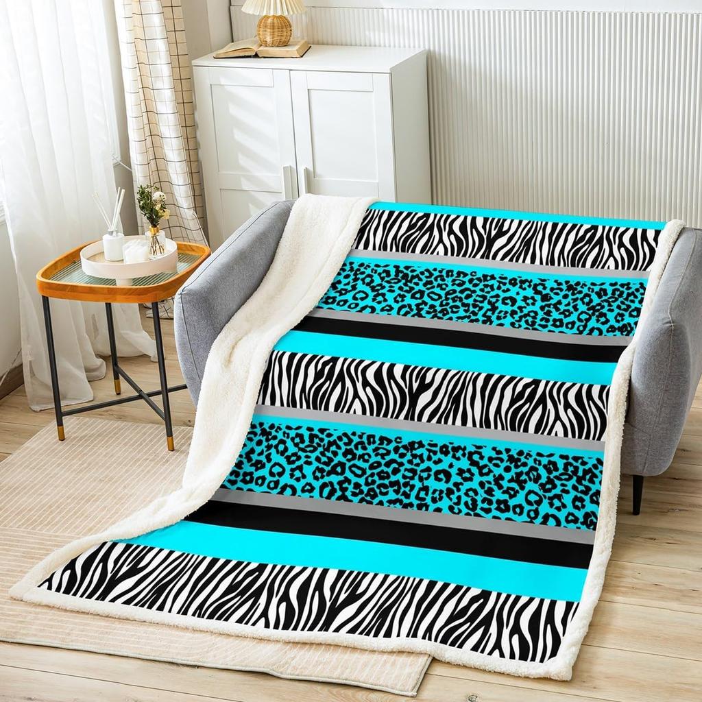 Red leopard zebra print blanket bold animal pattern soft throw modern home decor stylish bedroom bedding fashion design textile