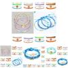 New Bohemian Style Waterproof Wax Thread Handwoven Bracelet Set With Alloy Daisy Beads