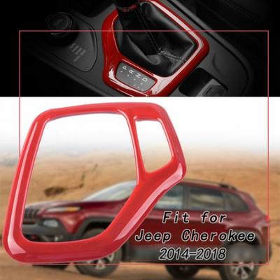 Car Red Interior Accessories Gear Frame Cover Fit For Jeep Cherokee 2014 - 2018