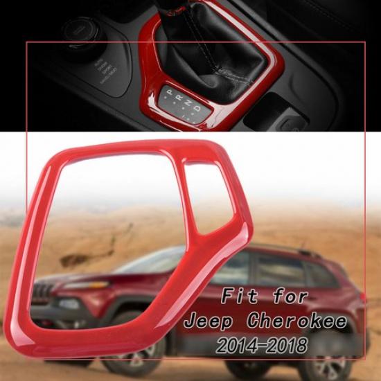 

Car Red Interior Accessories Gear Frame Cover Fit For Jeep Cherokee 2014 - 2018