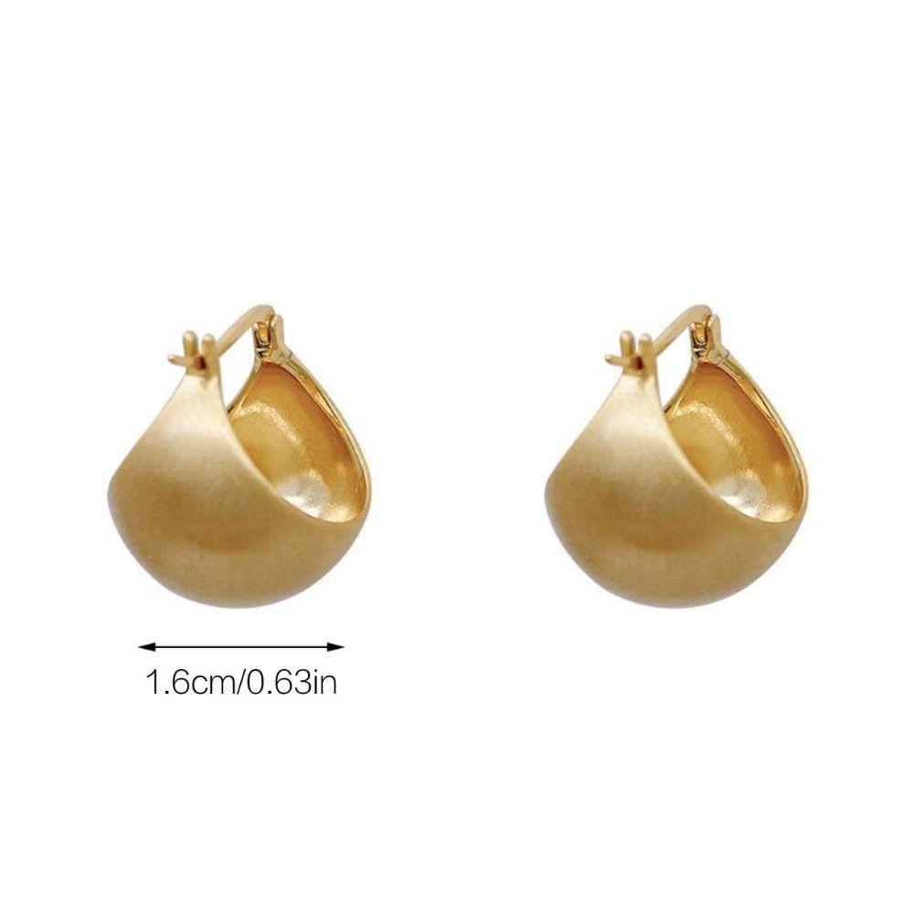 Shaped Brushed Metal Trendy Stud Earrings Women Frosted Earrings Ear Buckles Korean Style Earrings