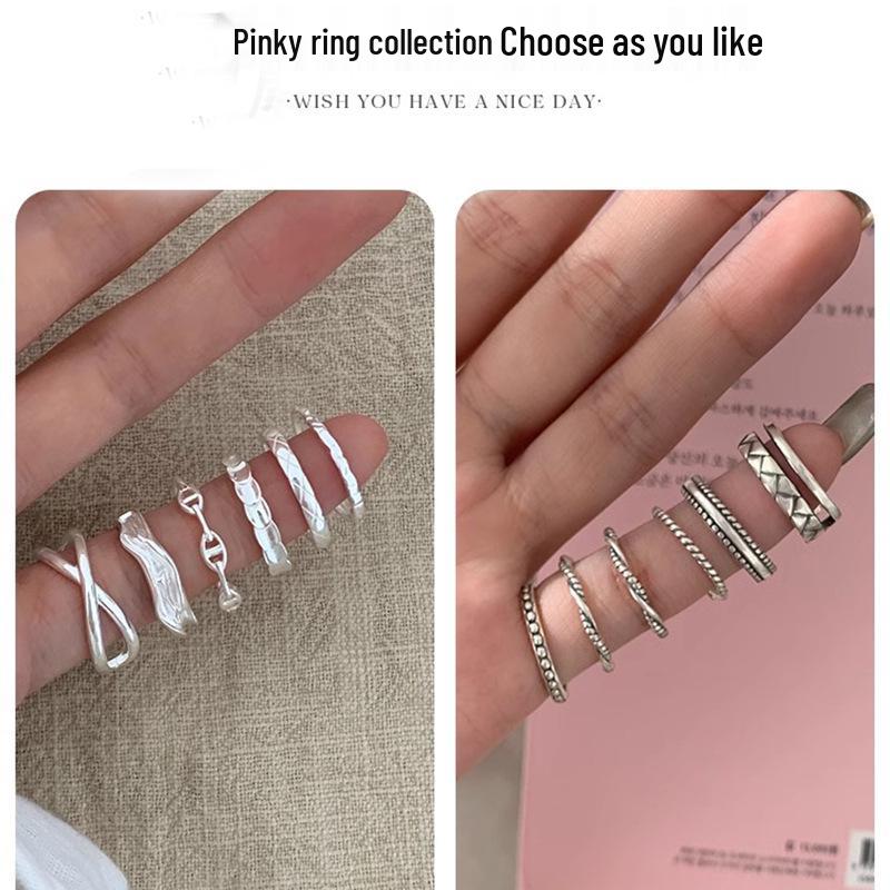 Women's Vintage Style Adjustable Pinky Ring Collection - High-End, Stackable, Cold Style Jewelry