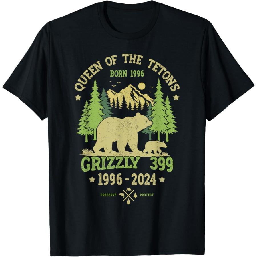 Queen Of The Tetons Grizzly 399 National Park 1996-2024 T-Shirt S