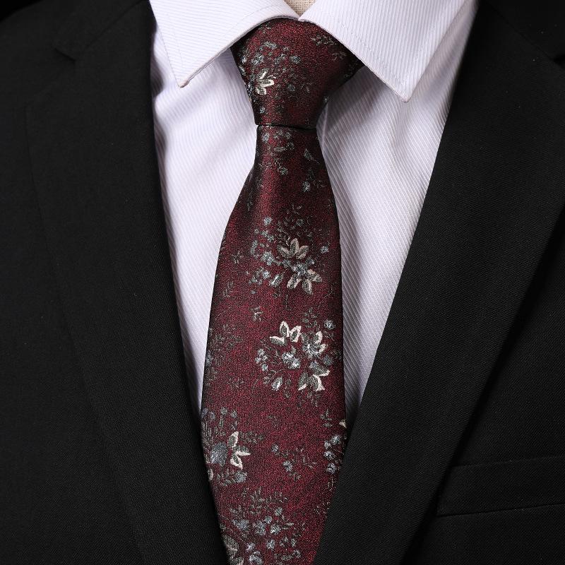 Fashion Versatile Casual Men And Women Retro Hong Kong Style Business Dress Groom Wedding Korean Version 8Cm Hand-Patterned Tie
