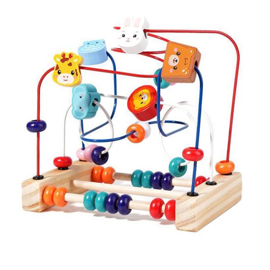 

Дерев яна лабіринт-іграшка з намистинами Розвиток дрібної моторики Навчальна Дошкільна Навчання Тварина Намистини-гойдалка Коло Іграшка для Малюків Хлопчики Дівчатка Подарунок A