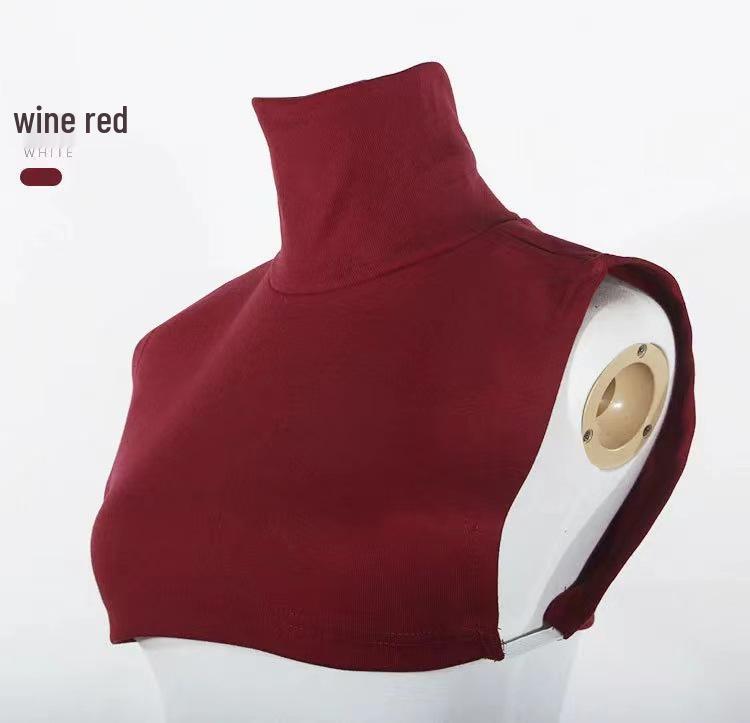 Women's Striped Semi-High Neck Cotton Decorative Collar Pullover: Warm & Fashionable Innerwear for Autumn/Winter