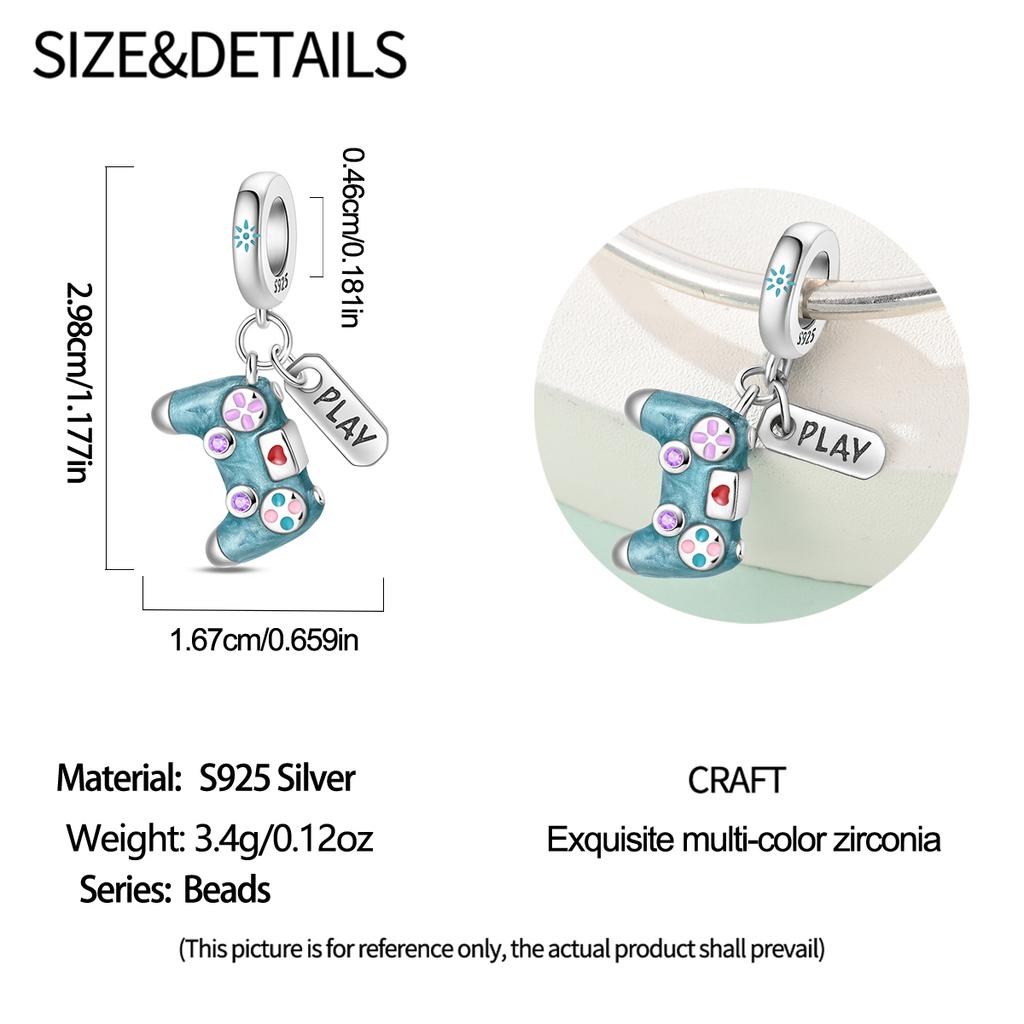 New Copper Charms Beads Games Console Headset Charm Pendant Fit Charm Bracelets Diy Jewelry Birthday Gift