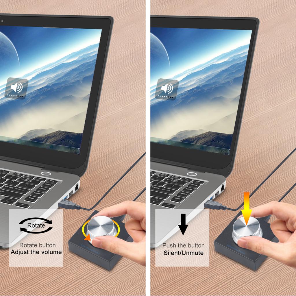 USB Volume Controller PC Computer Speaker Audio Volume Control Knob One Key Mute Plug and Play