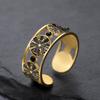 LIKGREAT Norse Vegvisir Rune Ring Viking Compass Rings Adjustable for Men Women Stainless Steel Gothic Jewelry Gift
