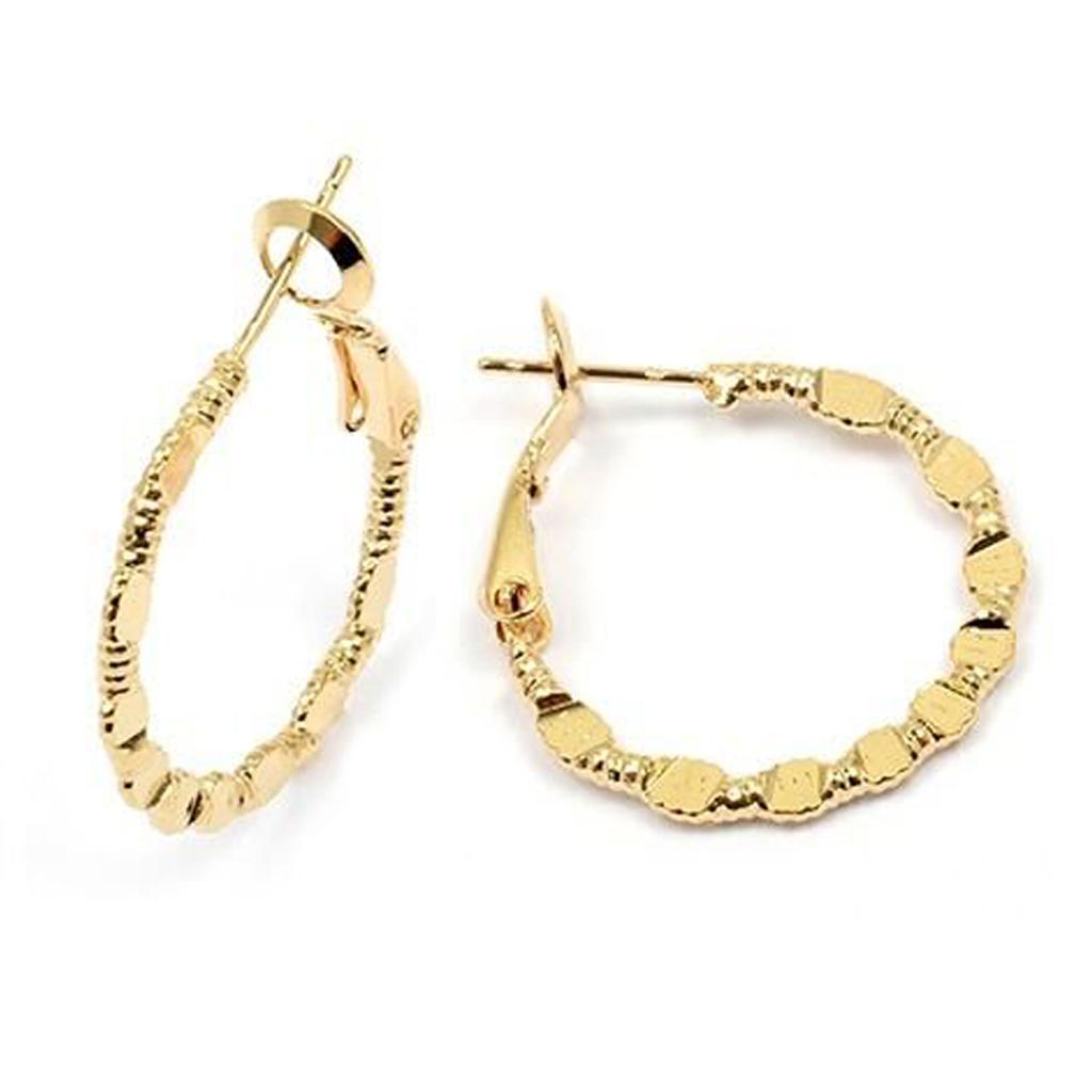 Les Trésors De Lily [L4569] - Gold Plated Hoop Earrings 'Choreography' - 25x2 Mm