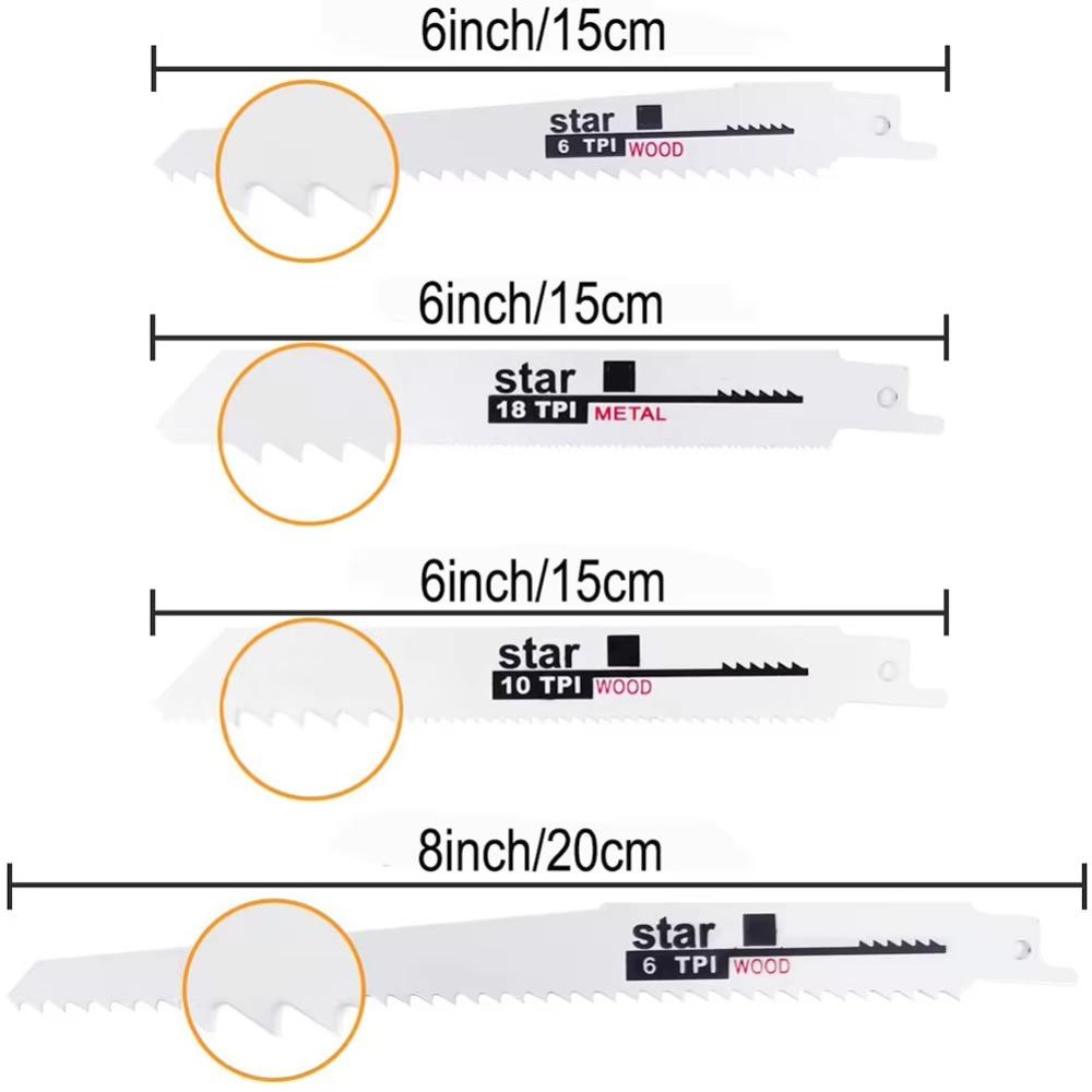 1set Reciprocating Saw Blades Saber Saw Handsaw Multi Saw Blade For Cutting Wood Metal PVC Tube Power Tools Accessories