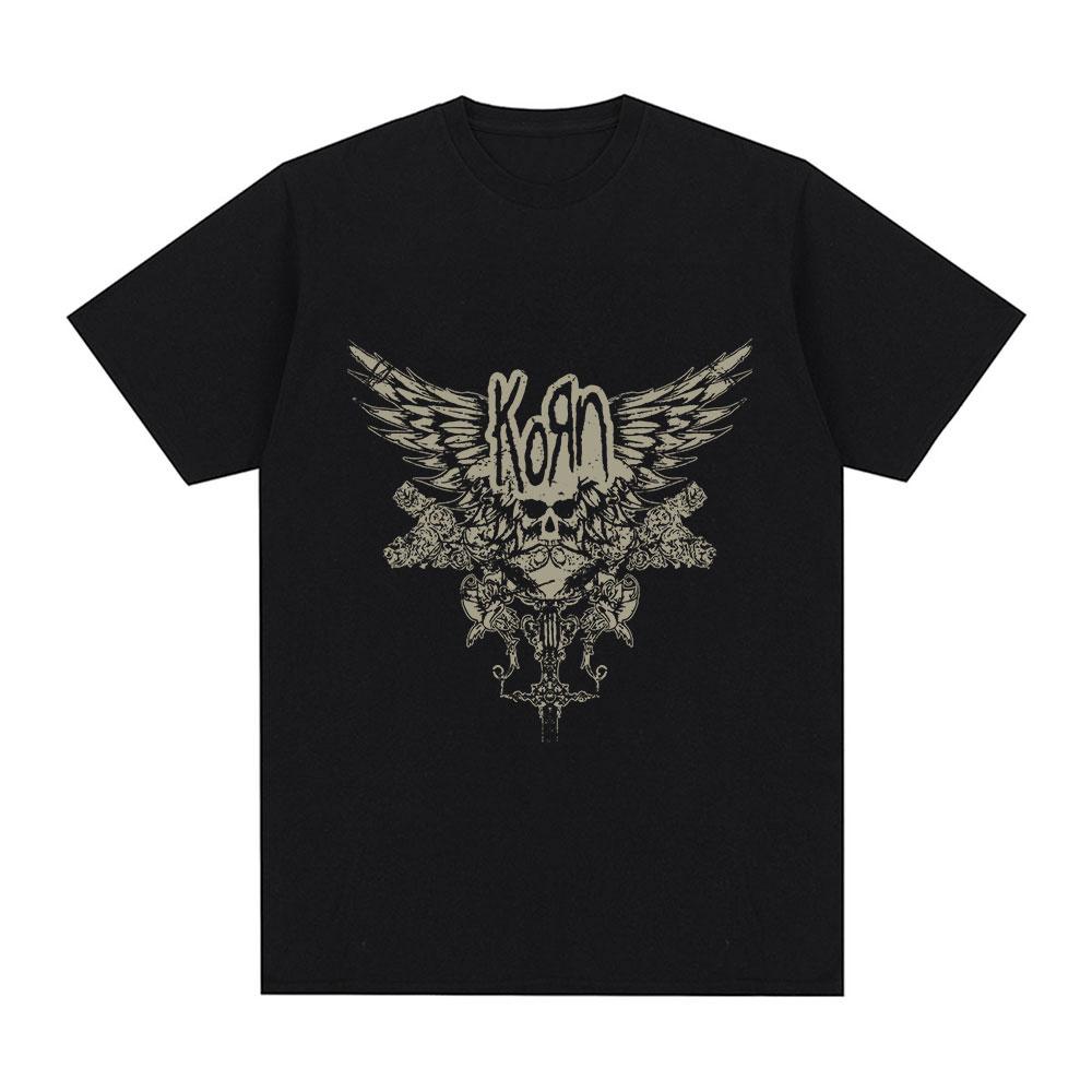 Korn Music Concert Rock Band WORLD TOUR T Shirt Vintage Metal Gothic Oversized T-shirt Streetwear Short Sleeve T Shirts