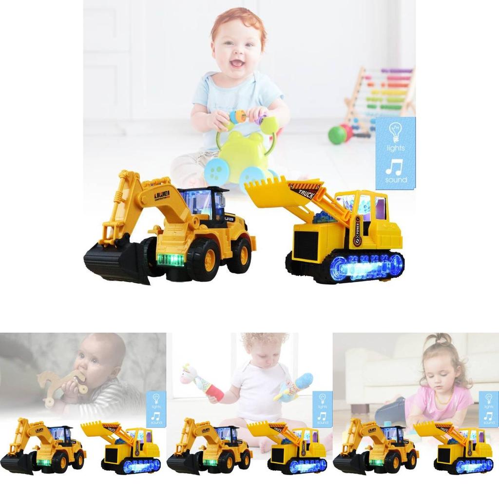Colorful Electric Excavator Toy With Cool Lights And Music For Kids Fun Playtime