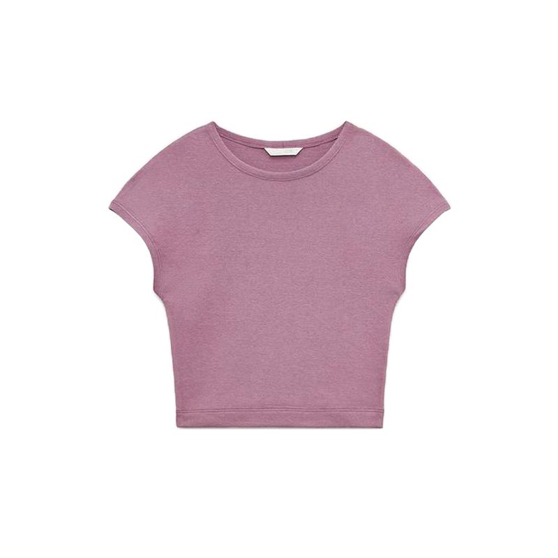 Spring New Women clothes Commuter Leisure Short sleeve Cotton and Modal Blended round Neck Short t-shirt 3641309