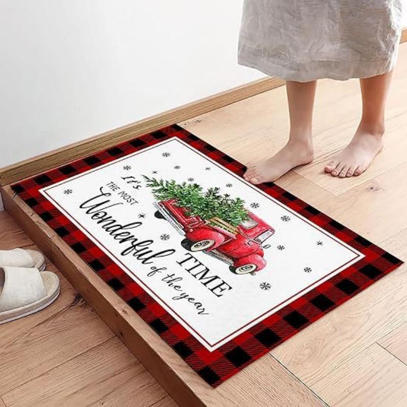 Diatom Mud Rug Christmas Top Entrance Moisture-wicking Non-slip Foot Rug Home Entrance Door Mat Durable Durable Useful 40 * 60cm