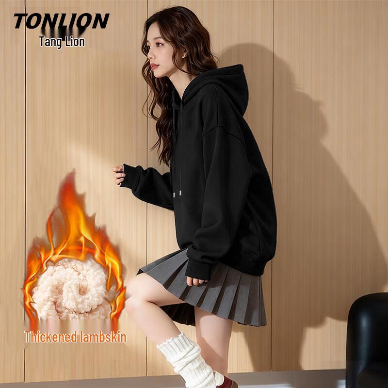 

TonLion Women s Fleece-Lined Hooded Sweatshirt 2XL