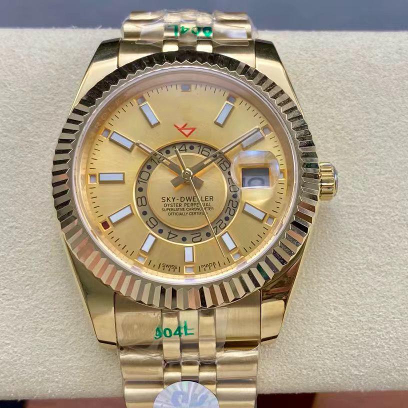 Laojia Tianxingzhe Men's Classic Dual Time Automatic Watch with Five-Bead Strap