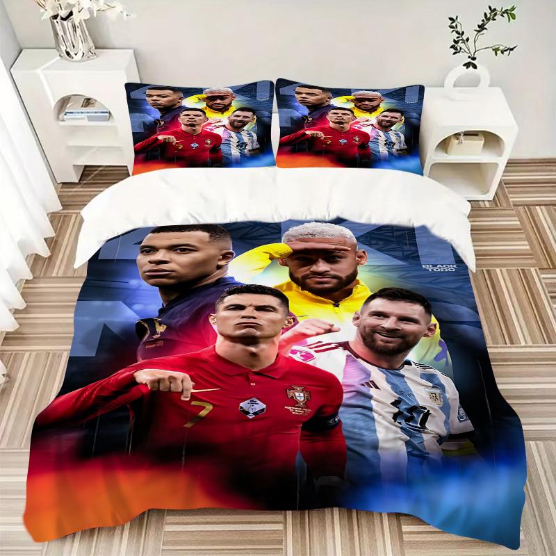 3Pcs Global Soccer Stars Bedding Sets For All Sizes New 3D Printed Bed Cover Comforter Duvet Cover Pillowcase Bedroom Decoration