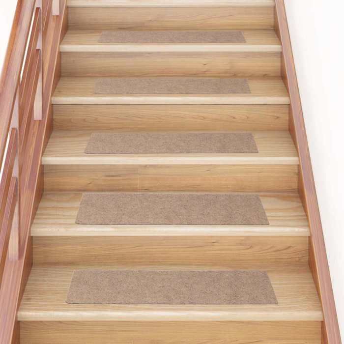 VidaXL Tapis d'escalier autocollants 30 pièces 76 x 20 cm Marron clair Rectangulaire 3365721