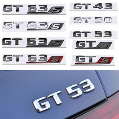 S Logolu Harf Amblemi Styling 3D ABS Arka Bagaj Çıkartması Gümüş Siyah Kırmızı GT GTS GT63S GT43 GT50 GT53 GT63 İçin
