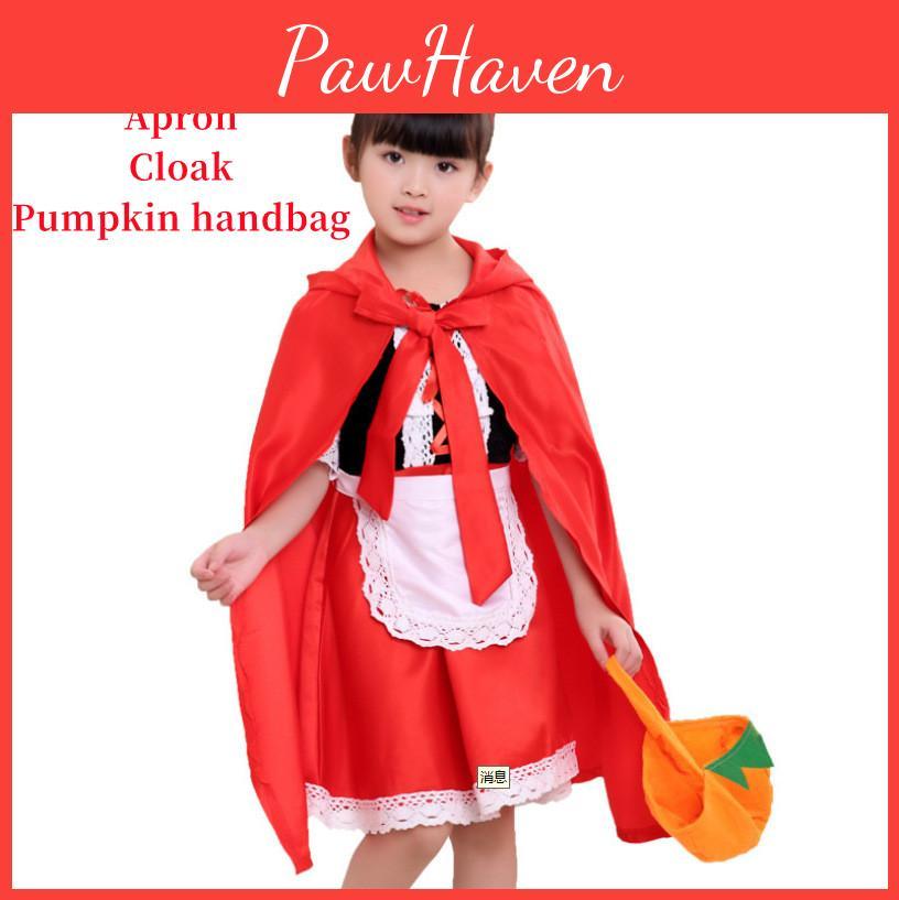 Adorable Little Red Riding Hood Costume For Girls Halloween Cosplay Party