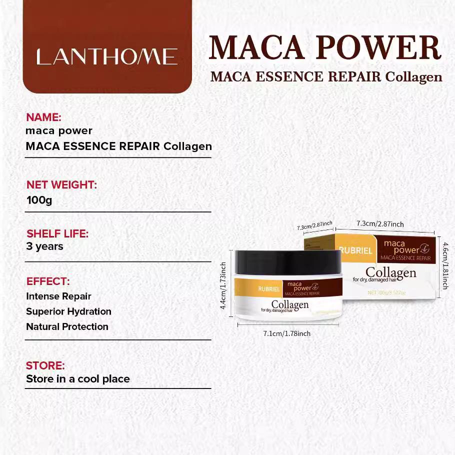LANTHOME Maca Collagen Hair Mask Nourishing Repair Strengthening Deep Conditioner for Dry Damaged Hair