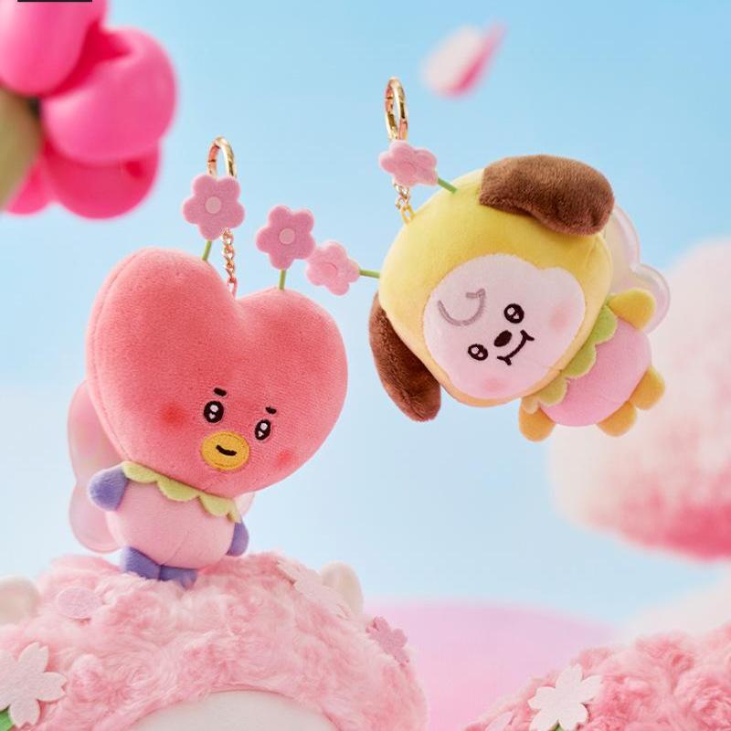 Anime Bt21 Seria Baśni Wiosennej Pluszowa Lalka Rj Cooky Pluszowy Brelok Urocza Kreskówka Shooky Koya Ozdoba Zawieszka do Torby Prezent