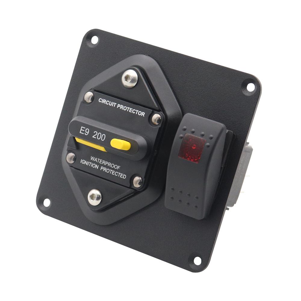 2-in-1 200A Circuit Breaker Panel + Red LED Rocker Switch ON-OFF Surface Mount