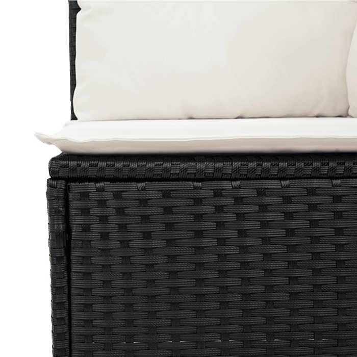 VidaXL Salon de Jardin avec Coussins 5 pcs, Canapés de Terrasse, Ensemble de Meubles de Patio, Mobilier d'Extérieur, Noir 3226777