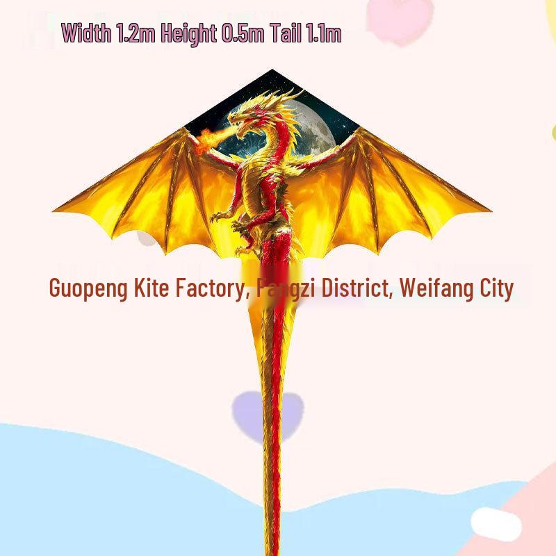 Weifang Pterodactyl Cartoon Kite for Kids - Easy to Fly in Light Breeze, Free Shipping