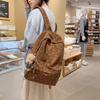 Schoolbag new strip velvet backpack light and casual middle school college student schoolbag fashion bow sweet campus backpack