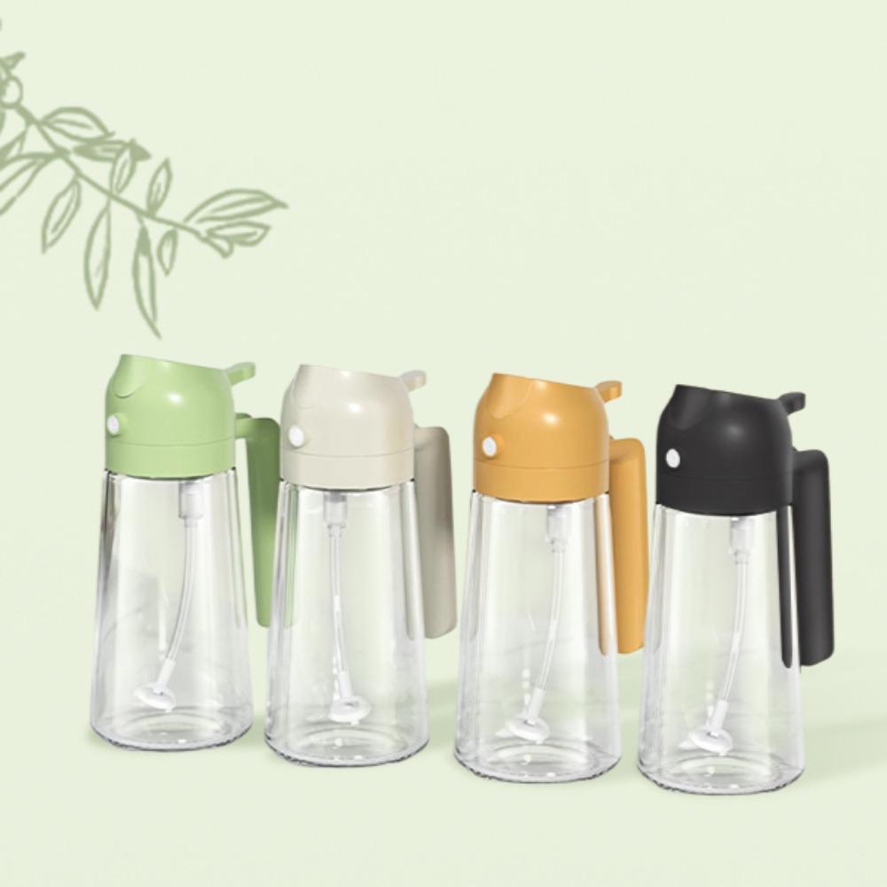 Dispenser Bottle for Kitchen 2 in 1 Olive Oil Dispenser and Oil Sprayer - 470ml Olive Oil Bottle - Oil Sprayer  Cooking Kitchen Salad, Barbecue Black