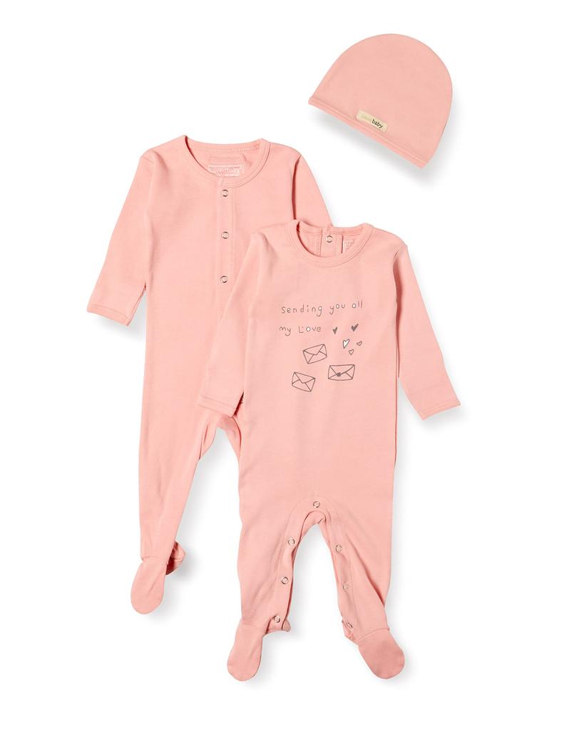 Baby Gift Set Organic Baby Gift Set giftset Coral [L'ovedbaby] (Coral Pink) 6-9M (for 6-9 months)