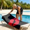 Rote Lippen auf schwarzem Hintergrund Thema Polyester Mikrofaser Strandtuch ist hoch saugfähig, geeignet für Schwimmen und Strandausflüge