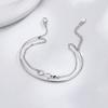 Pure Silver S925 Silver Bracelet Möbius Strip Infinite Love Couple Double-layer Bracelet Personalized 8-word Infinite Number Bracelet Girlfriend Gift