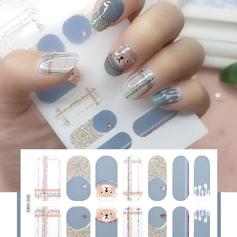 Autocollants d'art d'ongle auto-adhésif bricolage enveloppes d'ongles autocollant de couverture complète décalcomanie