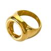 Inel de modă pentru femei din oțel inoxidabil gol lustruit aur de 18K