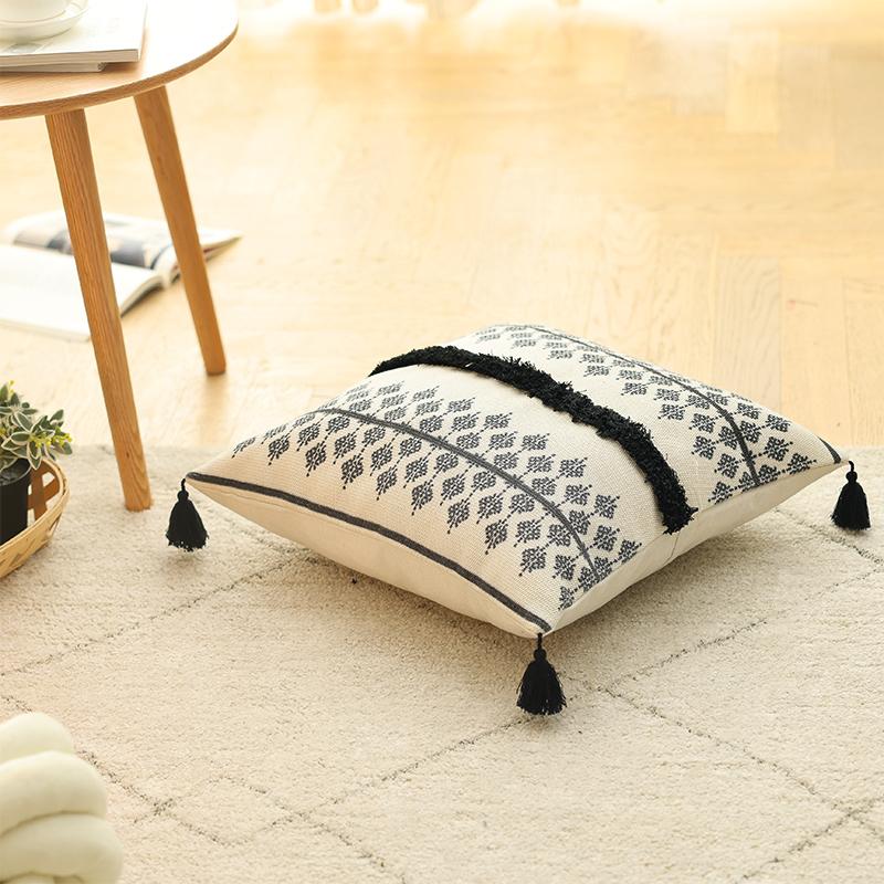 Cotton and Linen Pillow B&B Living Room Sofa Nap Cushion Bay Window Bedside Car Decorative Waist Pillow Case