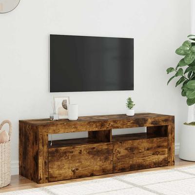 Vidaxl TV Cabinet with LED Lighting, Smoked Oak, 120X35X40 Cm