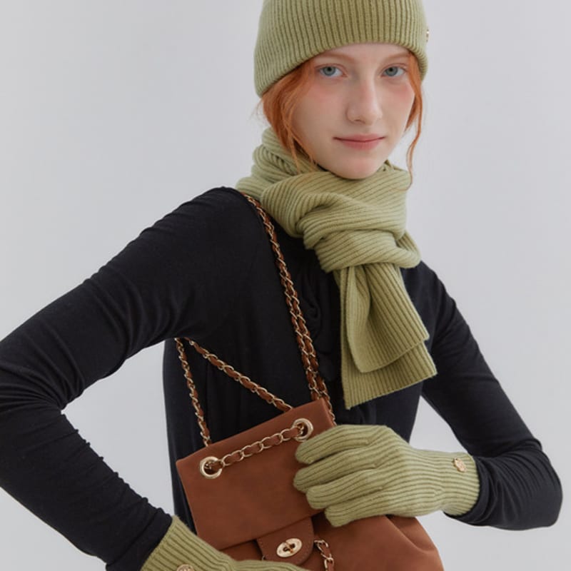 ANOETIC ANC BEANIE & MUFFLER & GLOVES set_GREEN