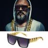 Hip-hop Exaggerated Punk Alloy US Gold Chain Necklace Glasses Ring Bracelet Set