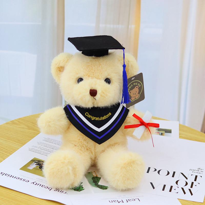 Bear Teddy Mortarboard Plush Stuffed Toy Doll Room Decor Birthday Kids Gift