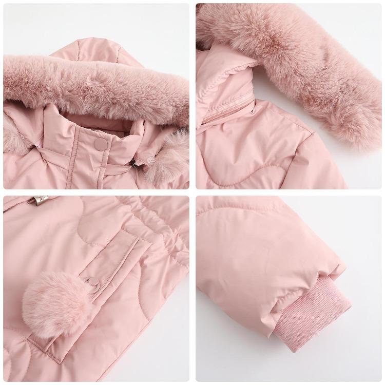 Women's Warm Parka Cotton Coat with Detachable Hood Autumn Winter Mid-length Coat