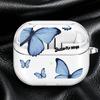 Case For Samsung Galaxy Buds 3Pro 2 Live 4 Pro 3 FE 4Pro 2Pro Clear Earphone Cases Cover With Hook Red Blue Butterfly