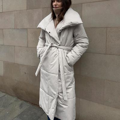 Women's Autumn Winter Oversized Warm Belt Puffer Jackets  Fashion Jackets Loose Solid Casual Coats  Cotton Padded Jacket