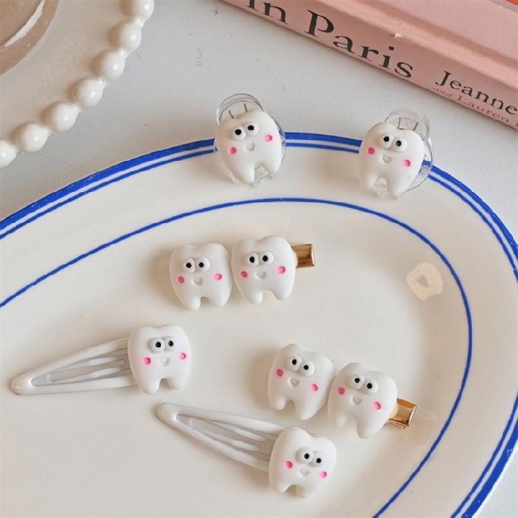 Cute Tooth Harajuku Snap Clip Y2K Girls Hairpin Sweet Handmade HairPins